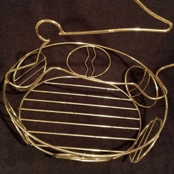 Vintage Gold Homco Easter Bunny Rabbit Basket Brass Plated - Picture 5 of 7